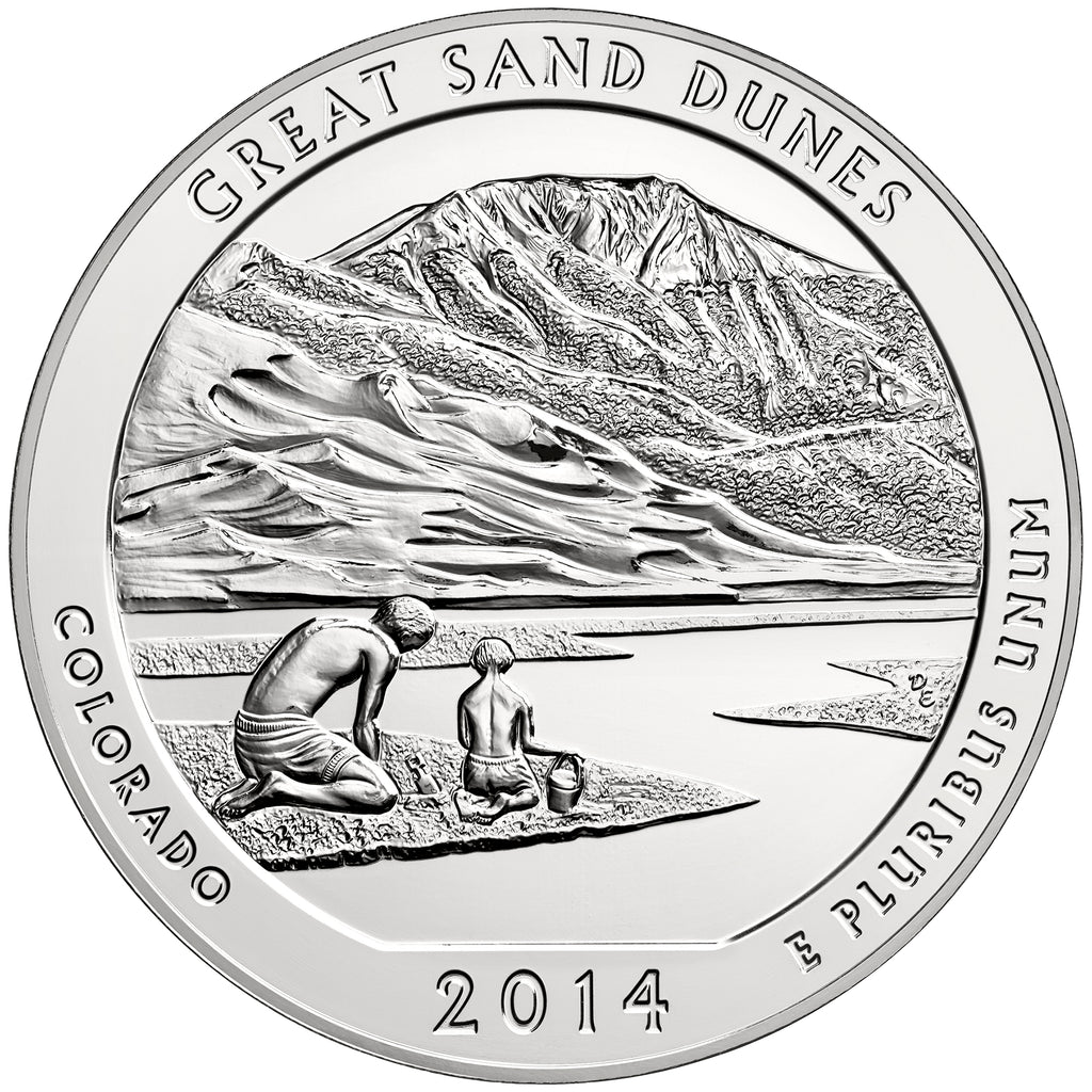 2014 5 oz ATB Great Sand Dunes Silver Coin - BU