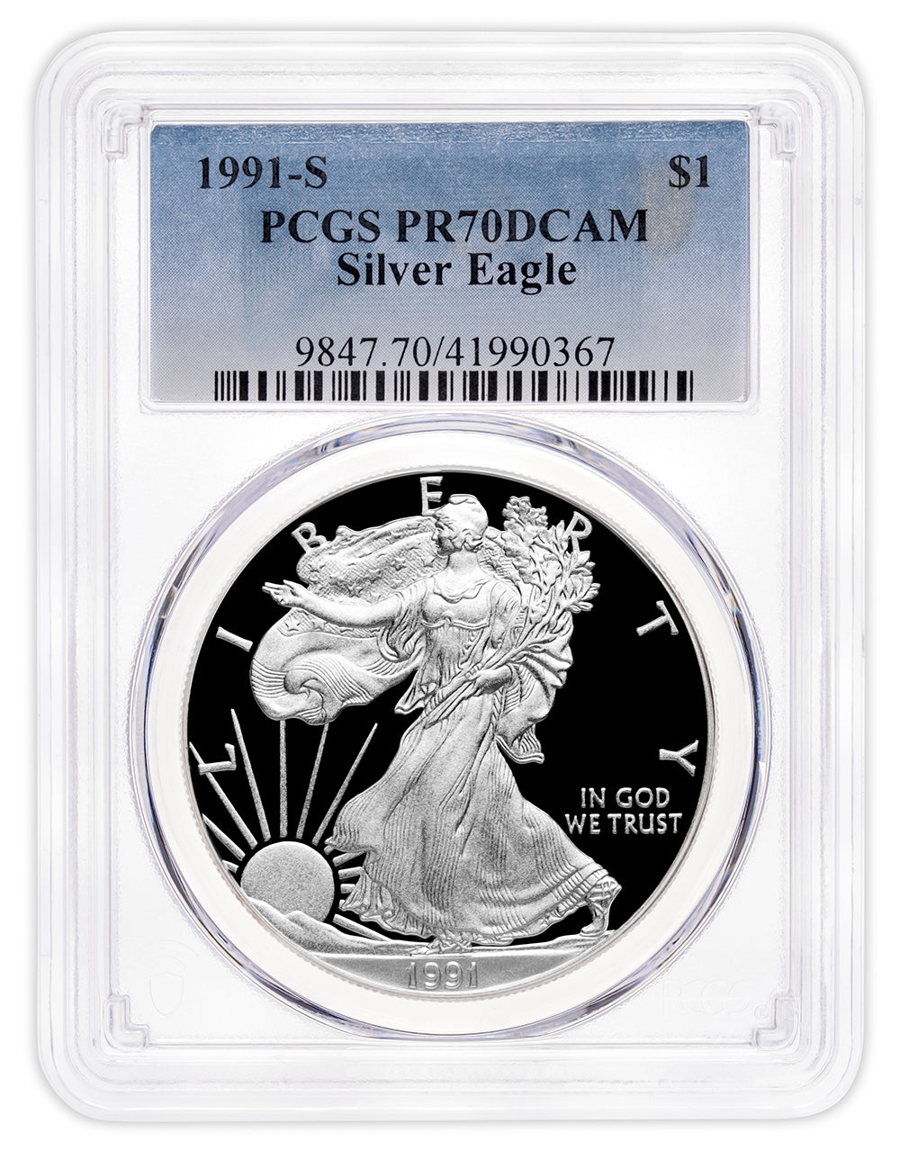 1991-S Proof Silver Eagle PCGS PR70