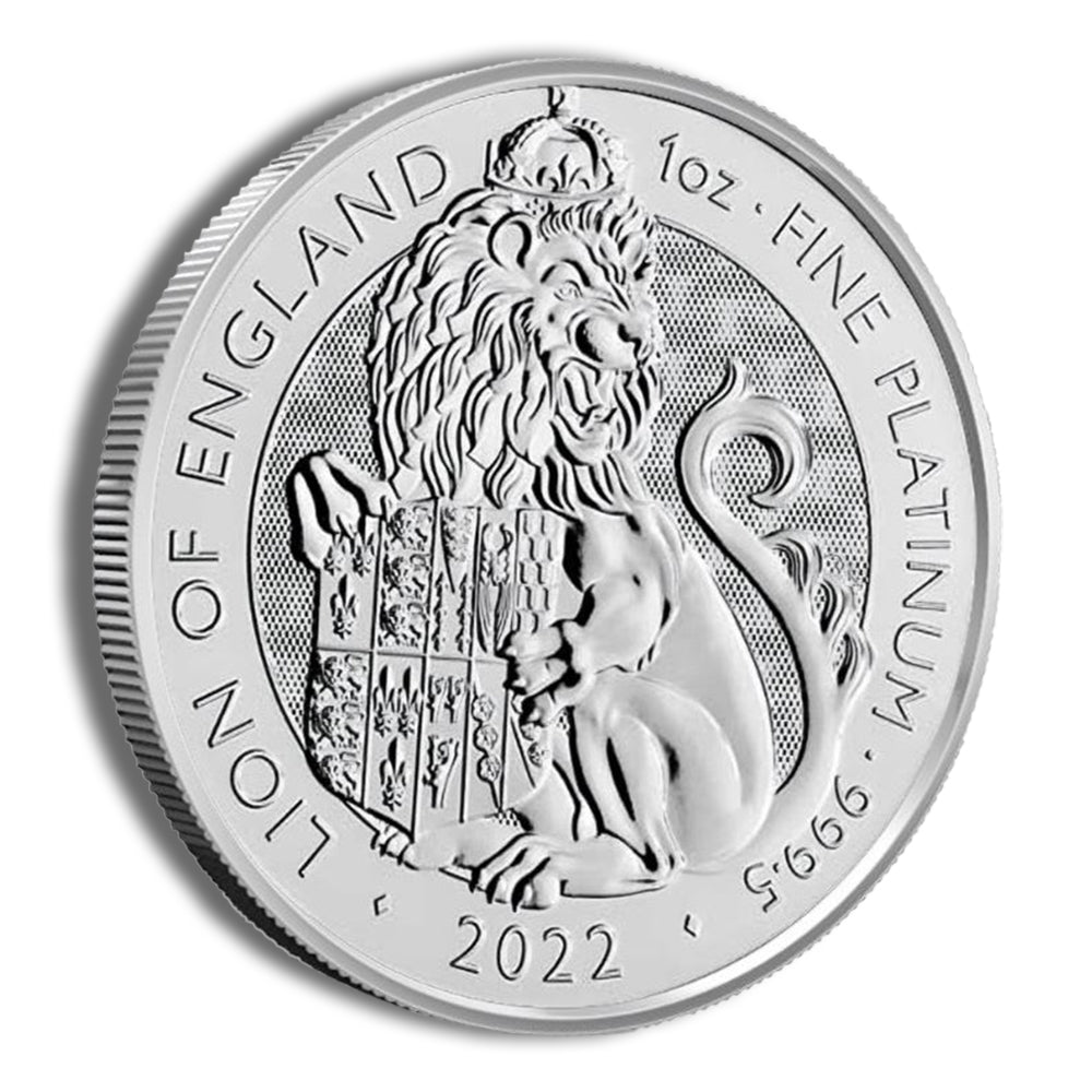2022 1 oz Great Britain Tudor Beast Platinum Coin - Lion of England
