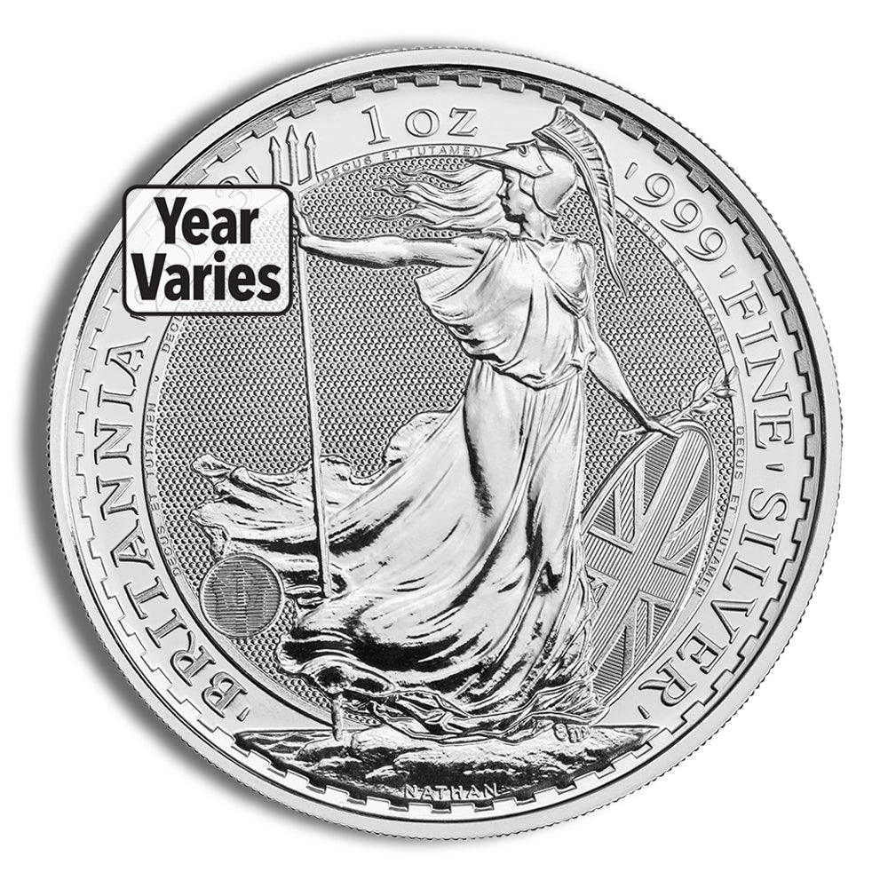 1 oz Great Britain Silver Britannia.999 (Year Varies)