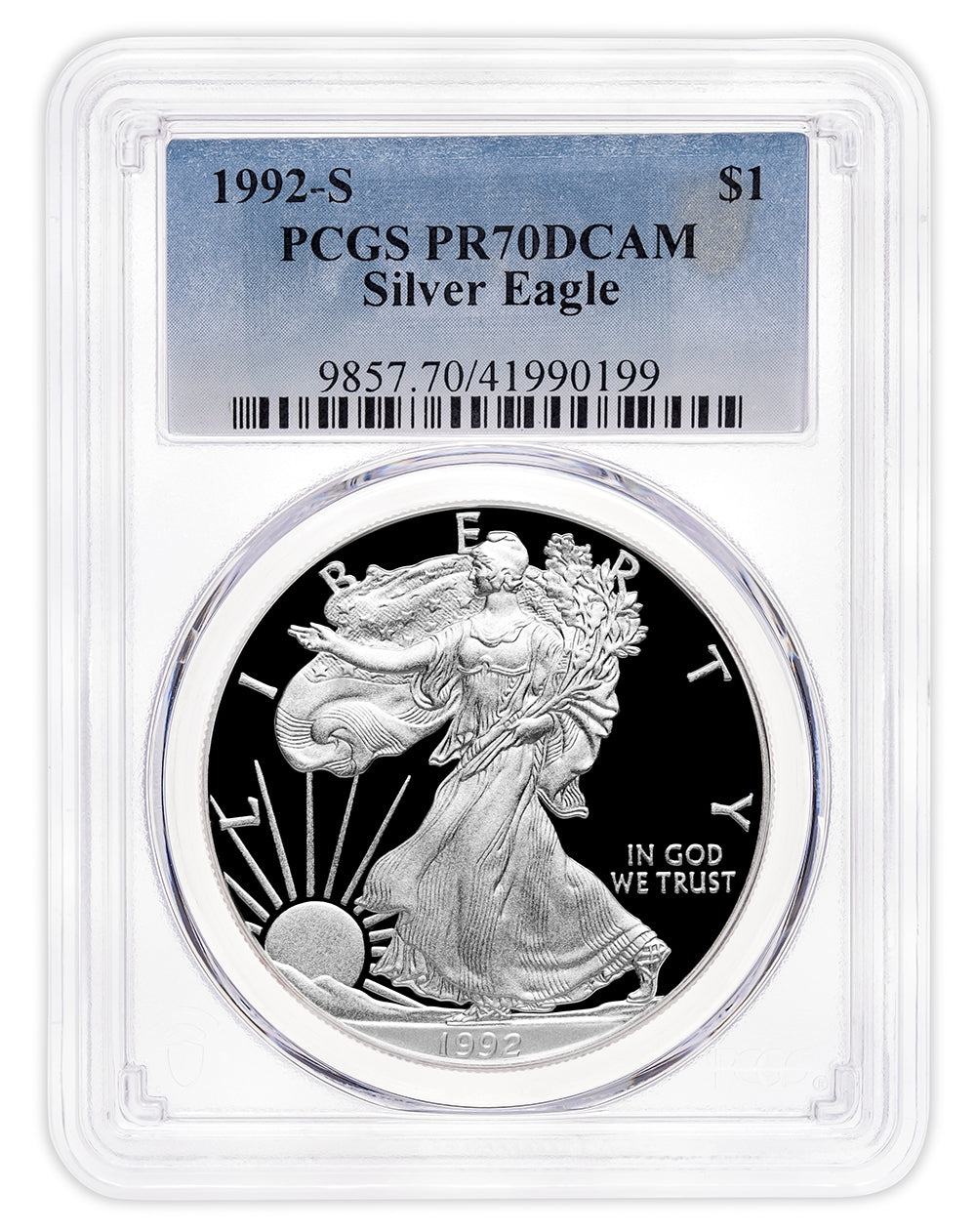 1992-S Proof Silver Eagle PCGS PR70