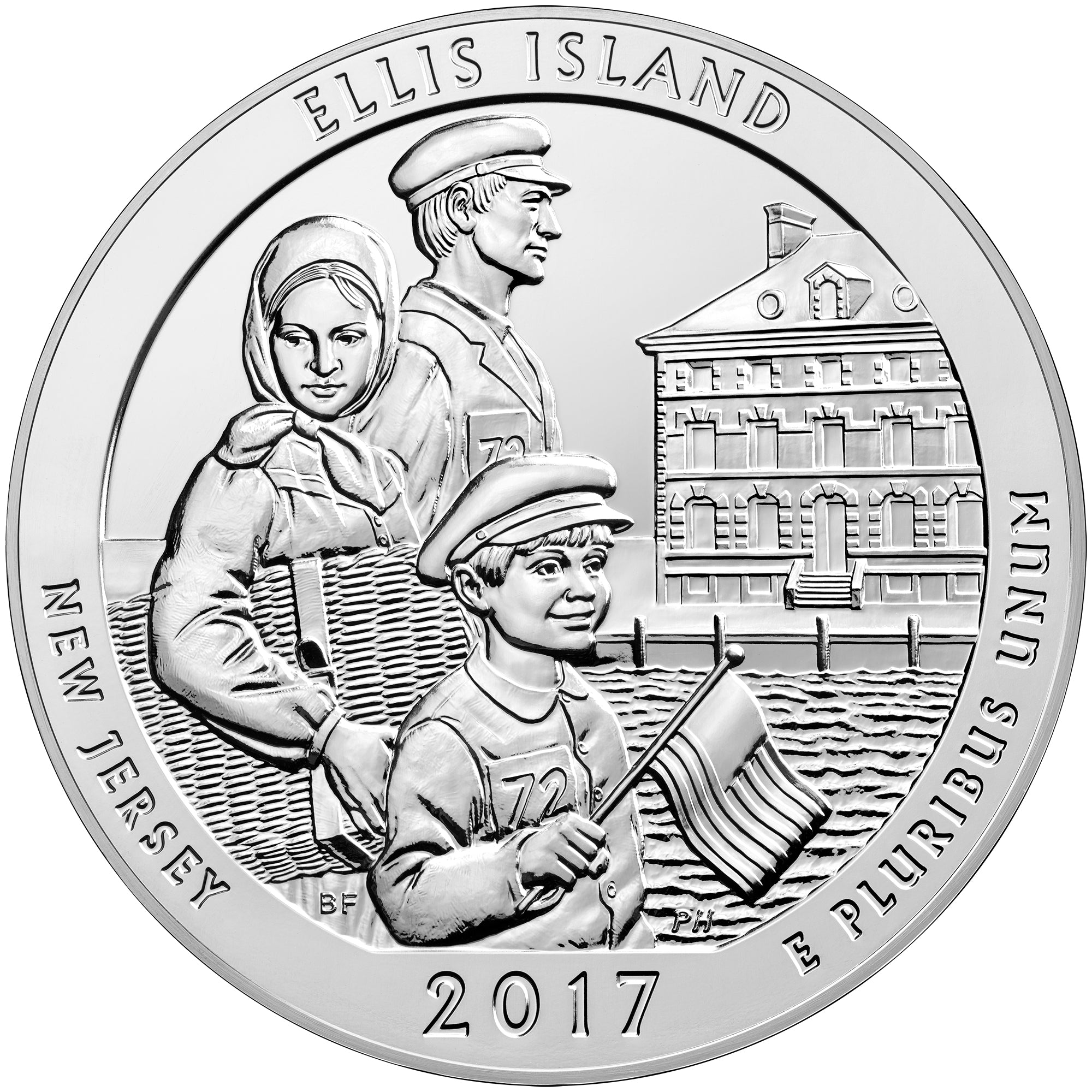 2017 5 oz ATB Ellis Island Silver Coin - BU