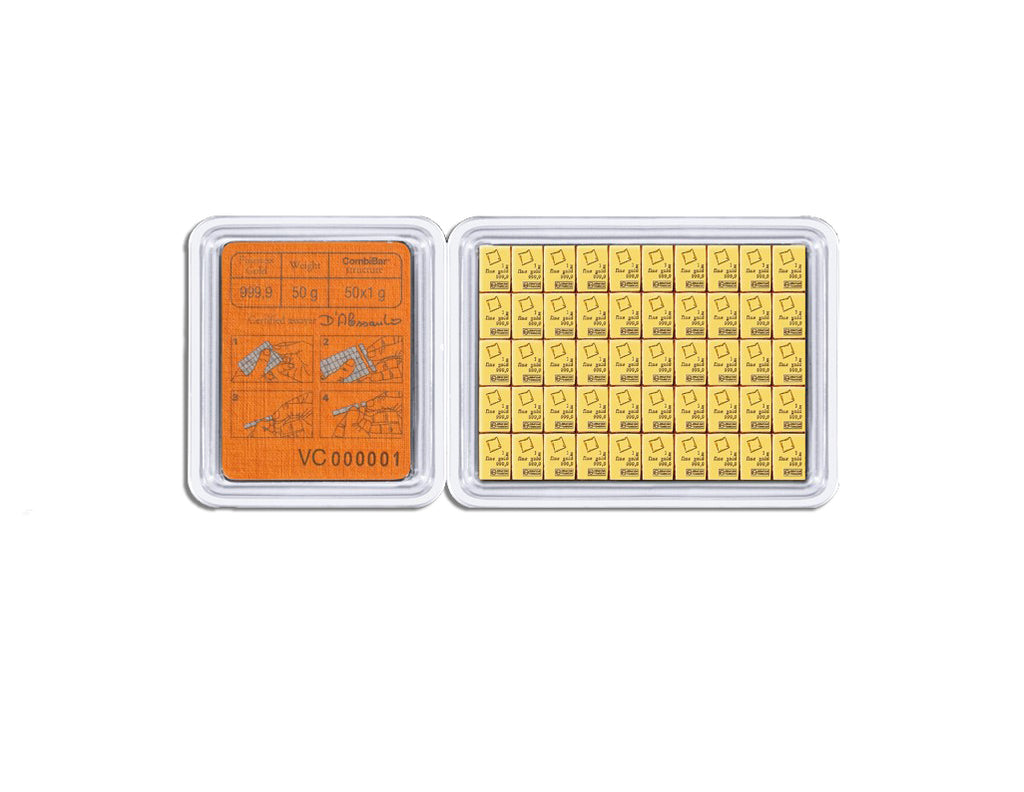 50 x 1 gram.9999 Valcambi CombiBar™ Gold (In Assay)
