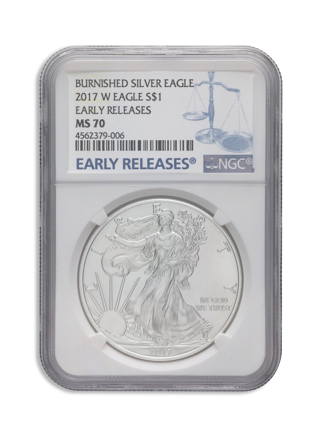 2017-W Burnished Silver Eagle NGC MS70 ER
