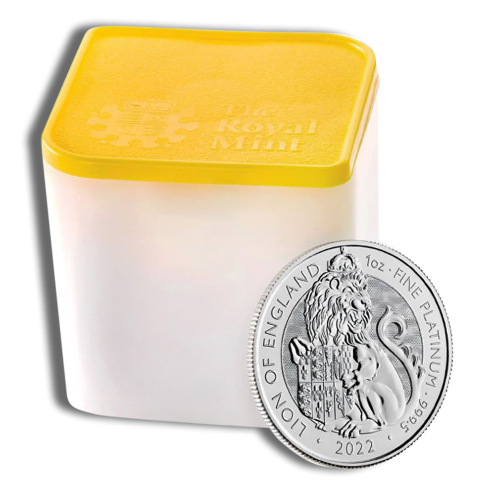 2022 1 oz Great Britain Tudor Beast Platinum Coin - Lion of England