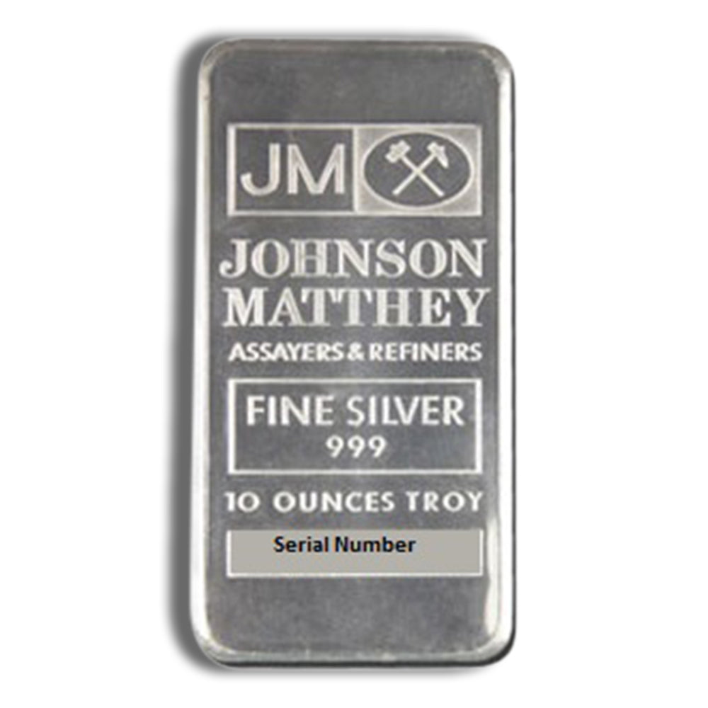 10 oz Silver Bar - Johnson Matthey - JM
