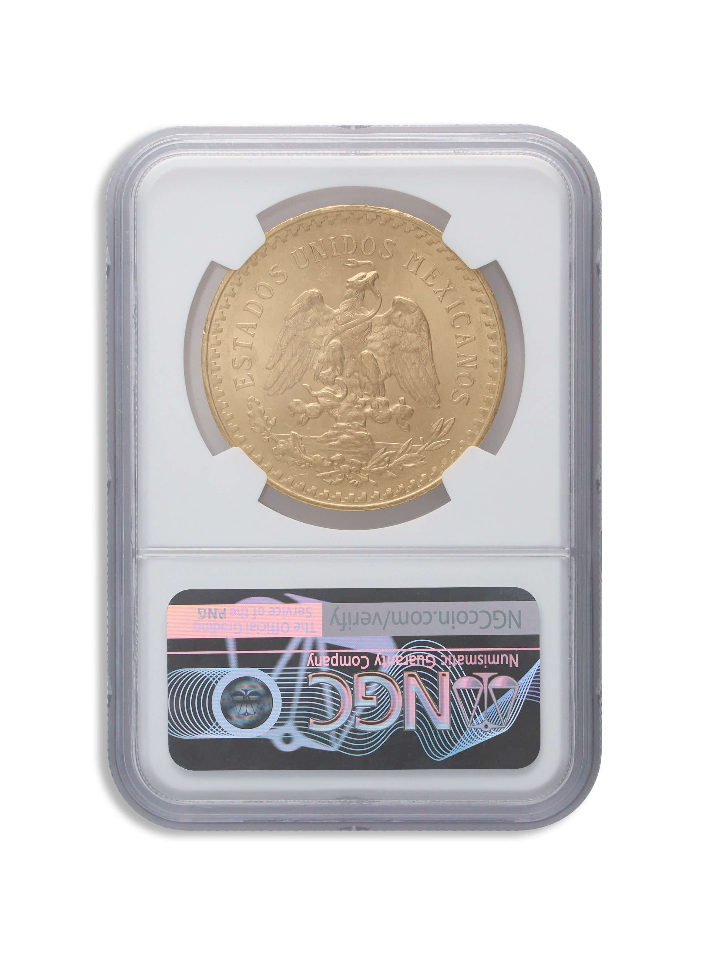 1925 Mexico Gold 50 Peso - Unc Details - Rev Cleaned