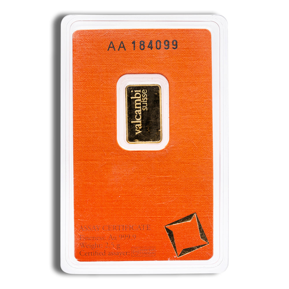 2.5 gram Gold Bar - Valcambi (Carded)
