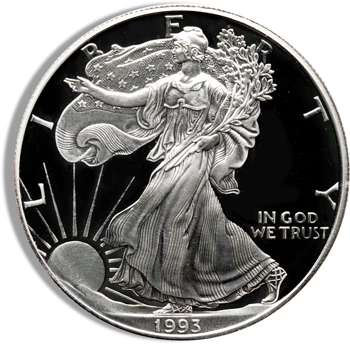 1993-P Proof Silver Eagle with Box & COA