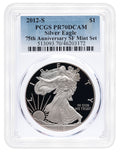 2012-S Proof Silver Eagle - 75th Anniv - PCGS PR70