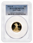 2011-W 1/4 oz Proof Gold Eagle $10 PCGS PR70