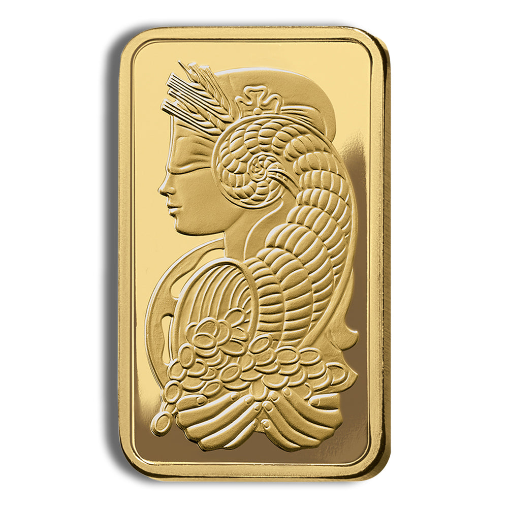 1 oz Gold Bar - PAMP Lady Fortuna Veriscan (Carded)