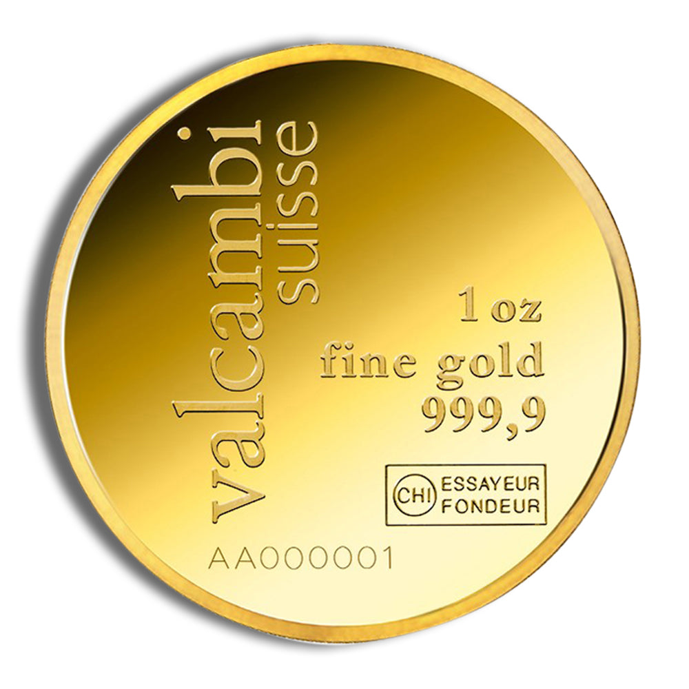 1 oz Gold Round - Valcambi (Carded)