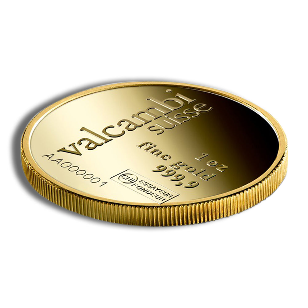 1 oz Gold Round - Valcambi (Carded)