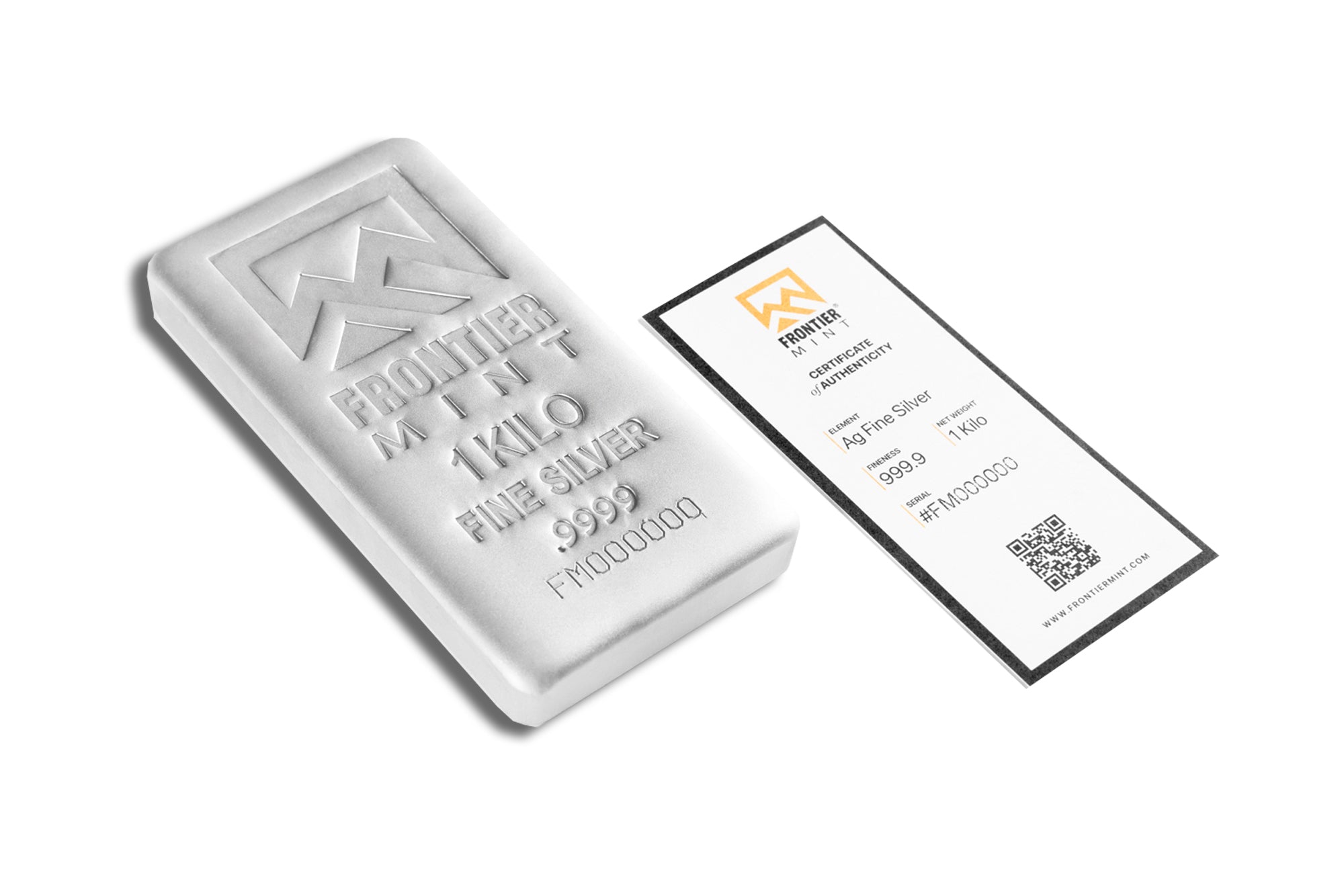 1 Kilo Silver Bar - Frontier Mint (Frosted)