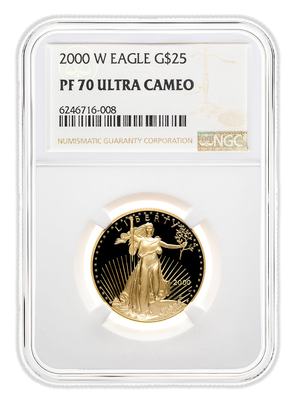 2000-W 1/2 oz Proof Gold Eagle $25 NGC PF70