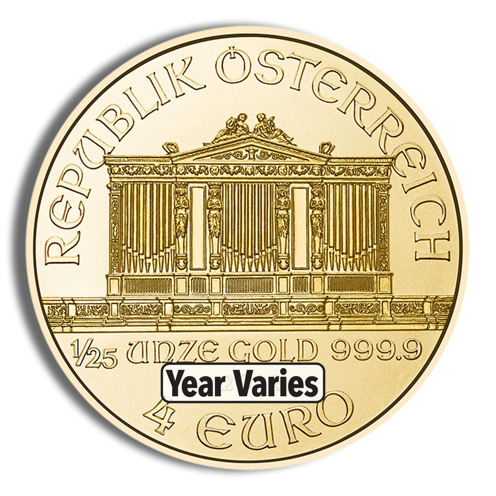 1/25 oz Austrian Philharmonic Gold Coin (Year Varies)