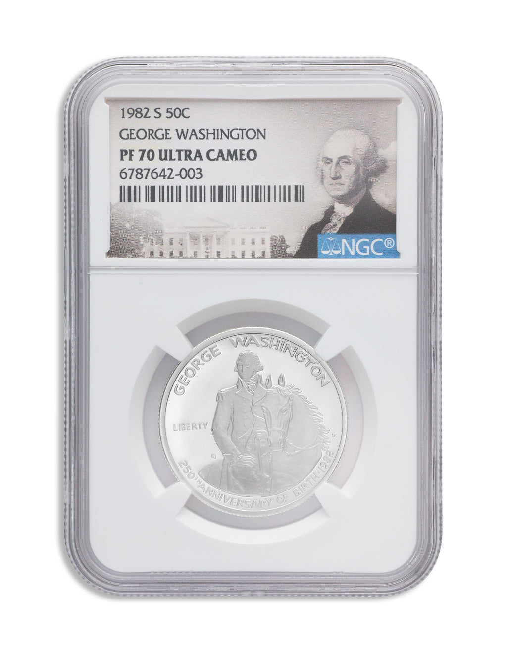1982-S George Washington Silver Half Dollar - Proof - NGC PF70