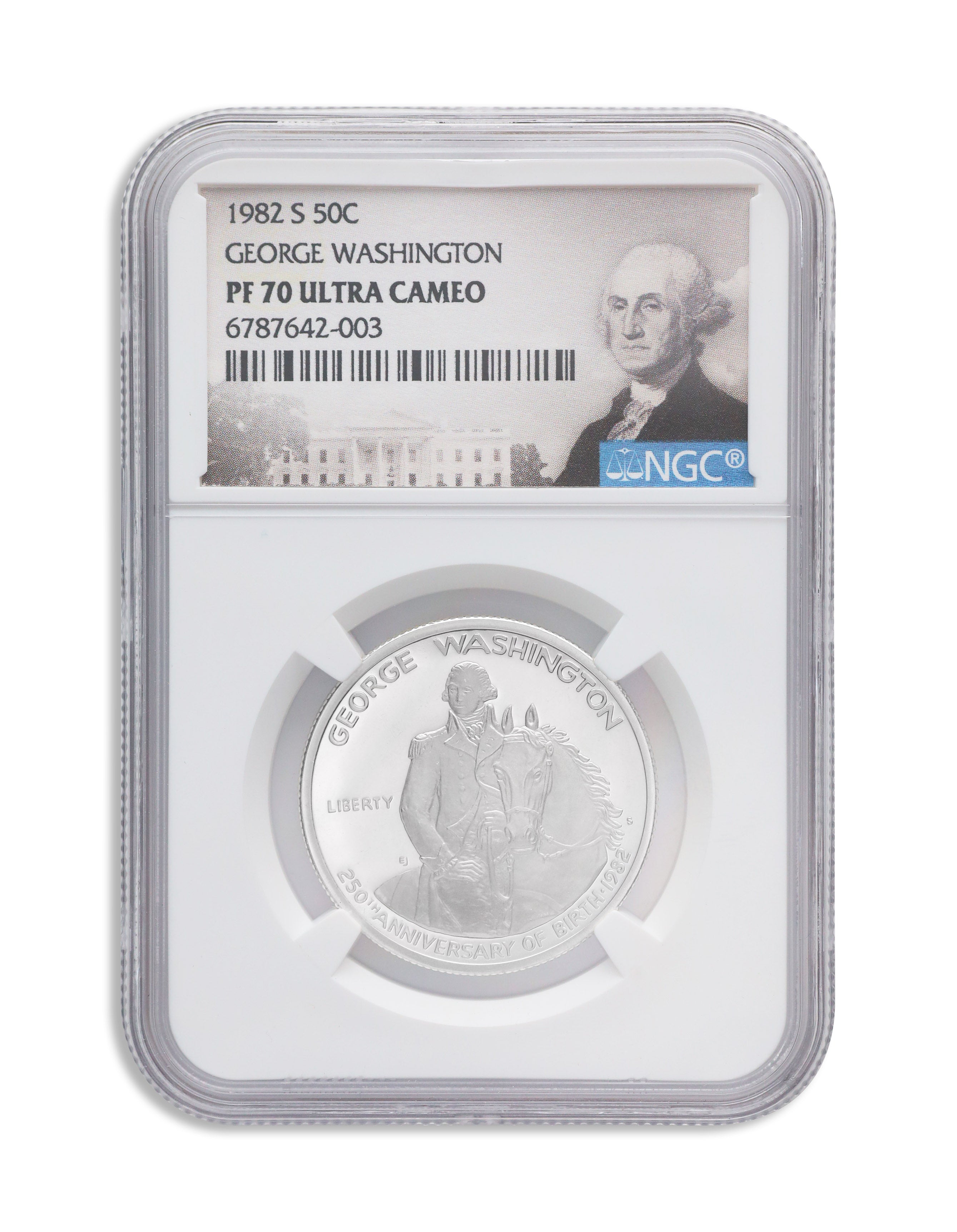 1982-S George Washington Silver Half Dollar - Proof - NGC PF70