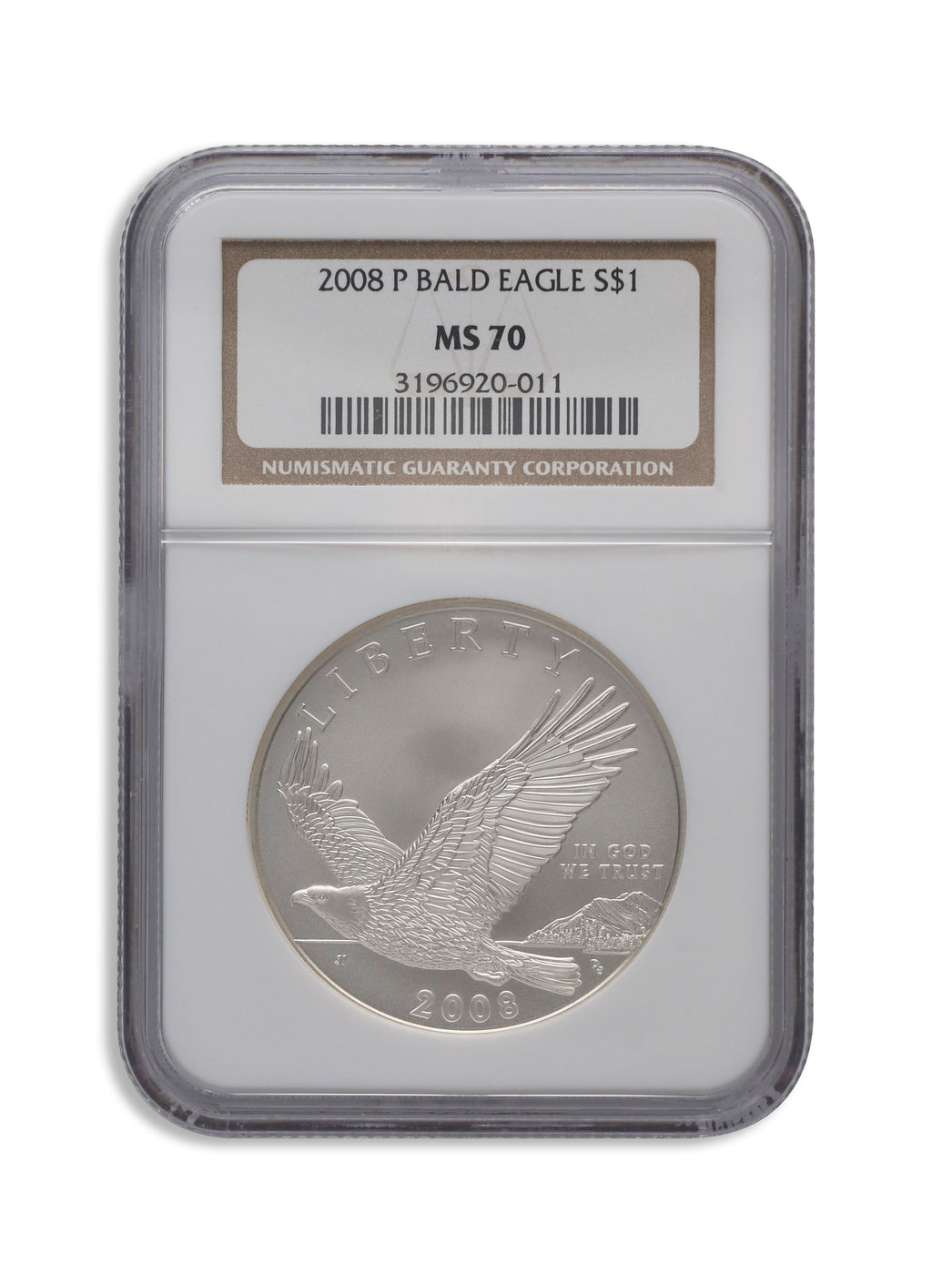 2008-P $1 Bald Eagle Silver Commem - NGC MS70