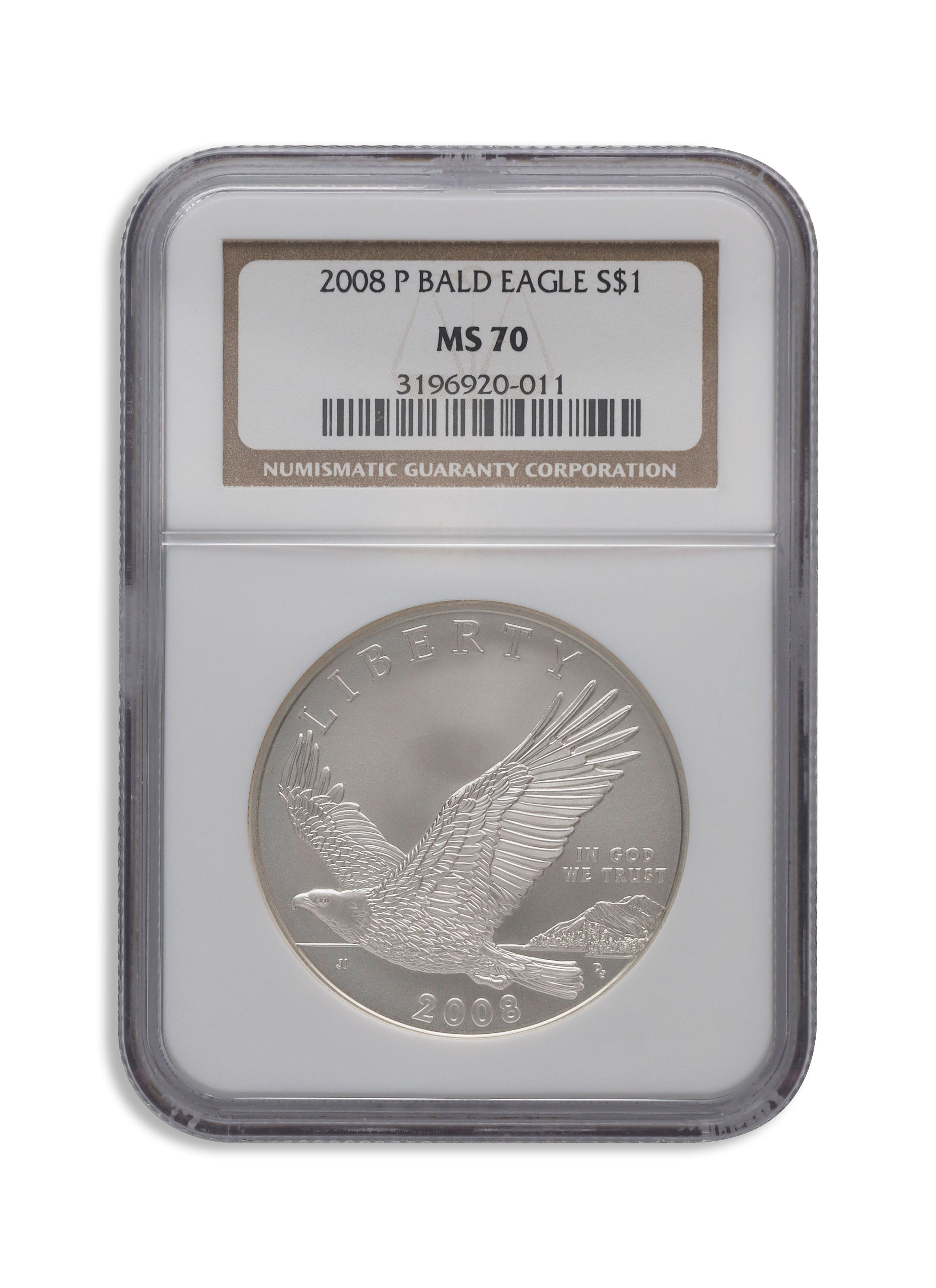 2008-P $1 Bald Eagle Silver Commem - NGC MS70