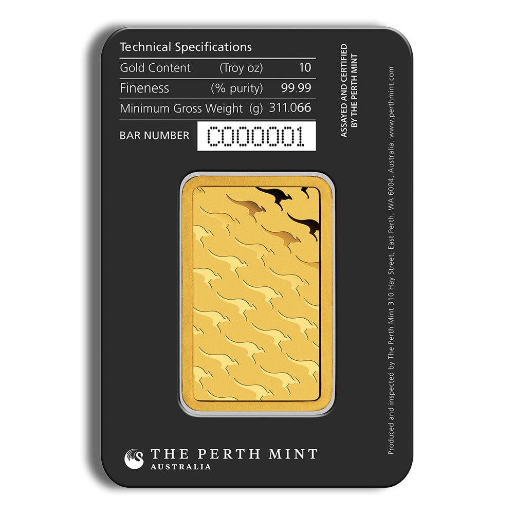 10 oz Gold Bar - Perth Mint (Carded)