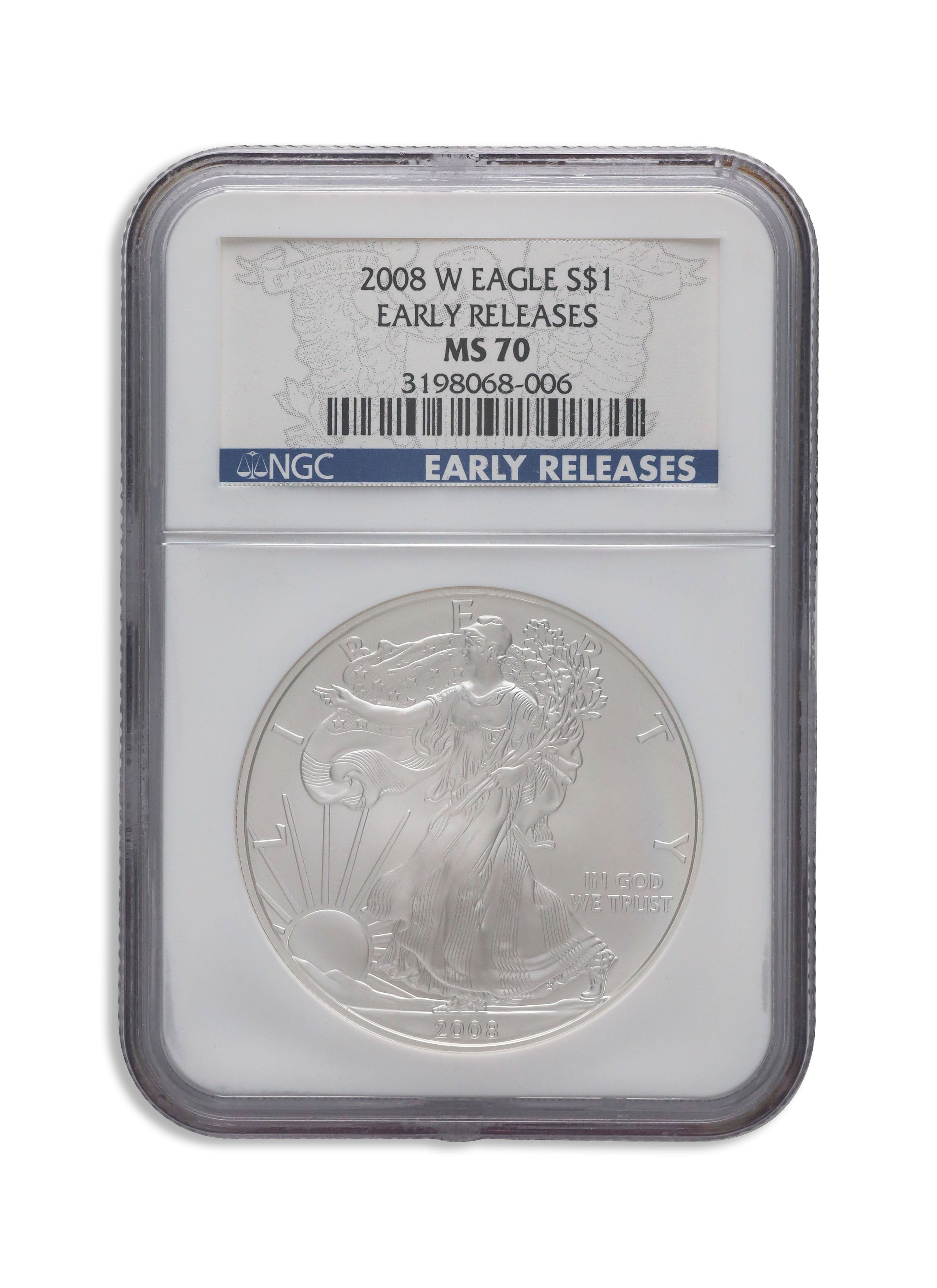 2008-W Burnished Silver Eagle NGC MS70 ER