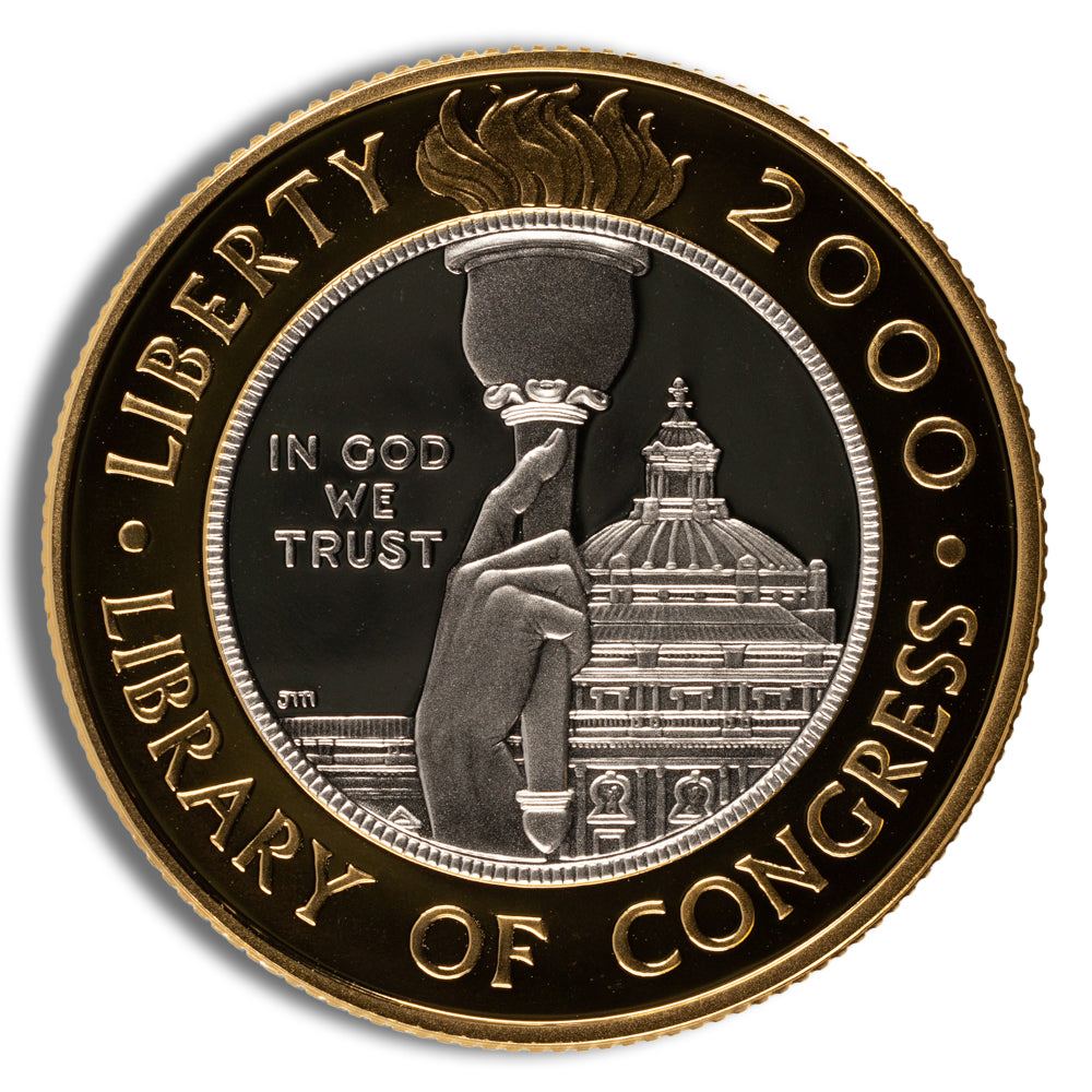 2000-W $10 Library of Congress Bimetallic Coin - Proof (Box/COA)