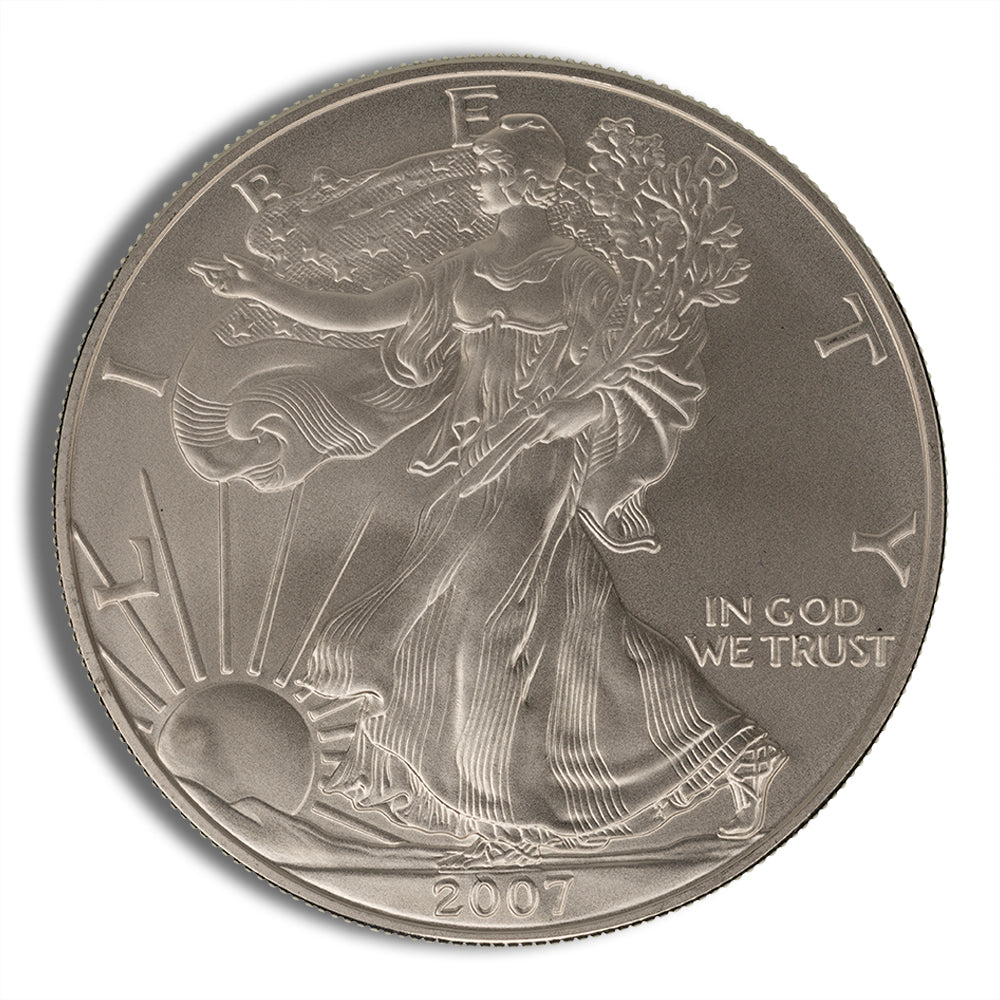 2007-W Burnished Silver Eagle with Box & COA