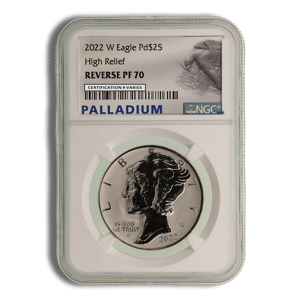 2022-W 1 oz Reverse Proof Palladium Eagle NGC PF70 (Label Varies)