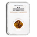 1989 1/4 oz Gold Eagle $10 NGC MS69