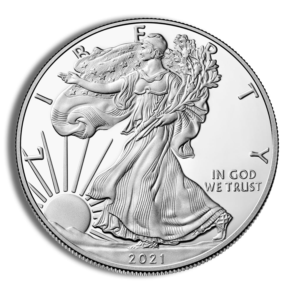 2021-W Proof Silver Eagle with Box & COA - Type 1
