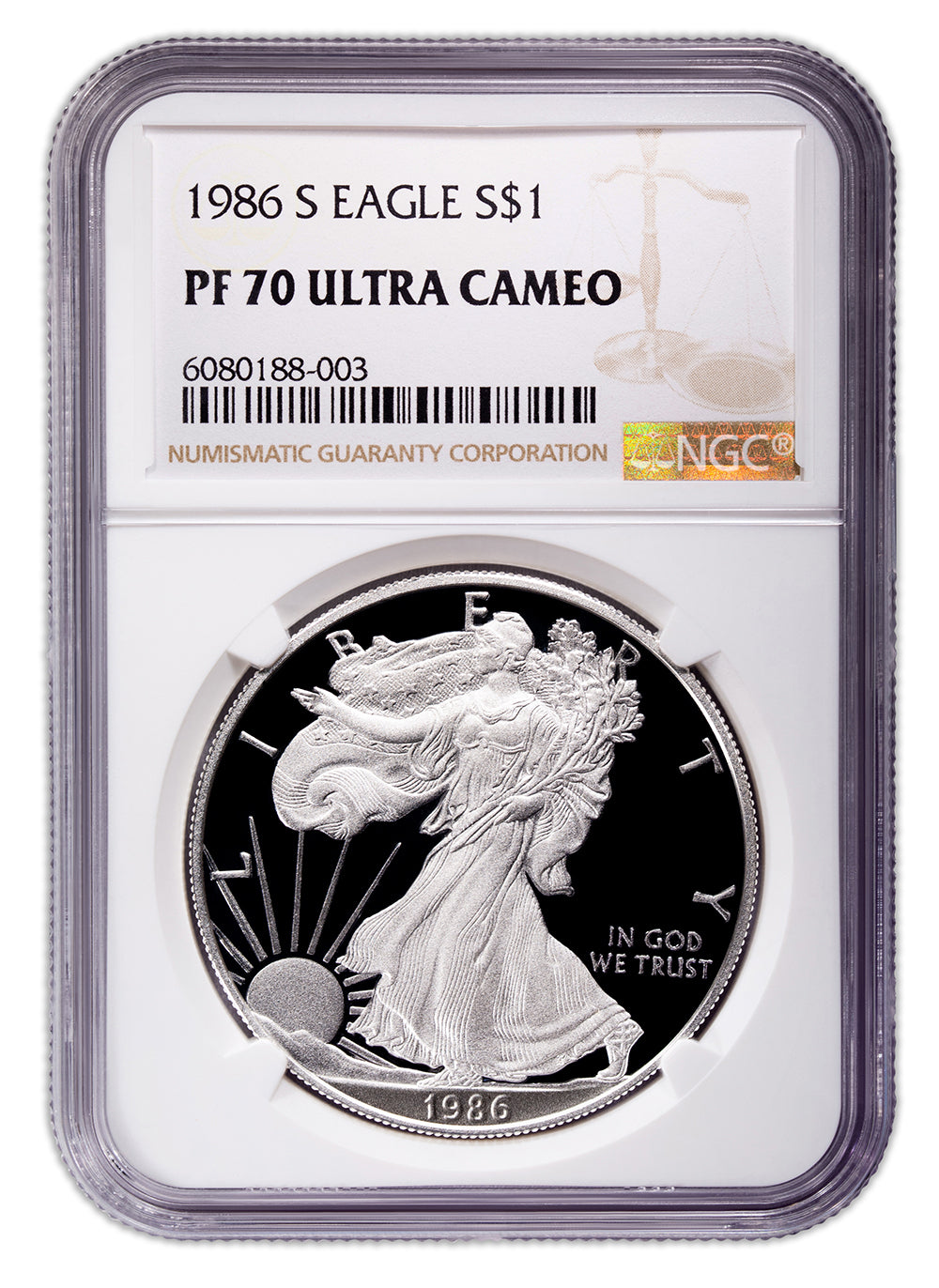 1986-S Proof Silver Eagle NGC PF70