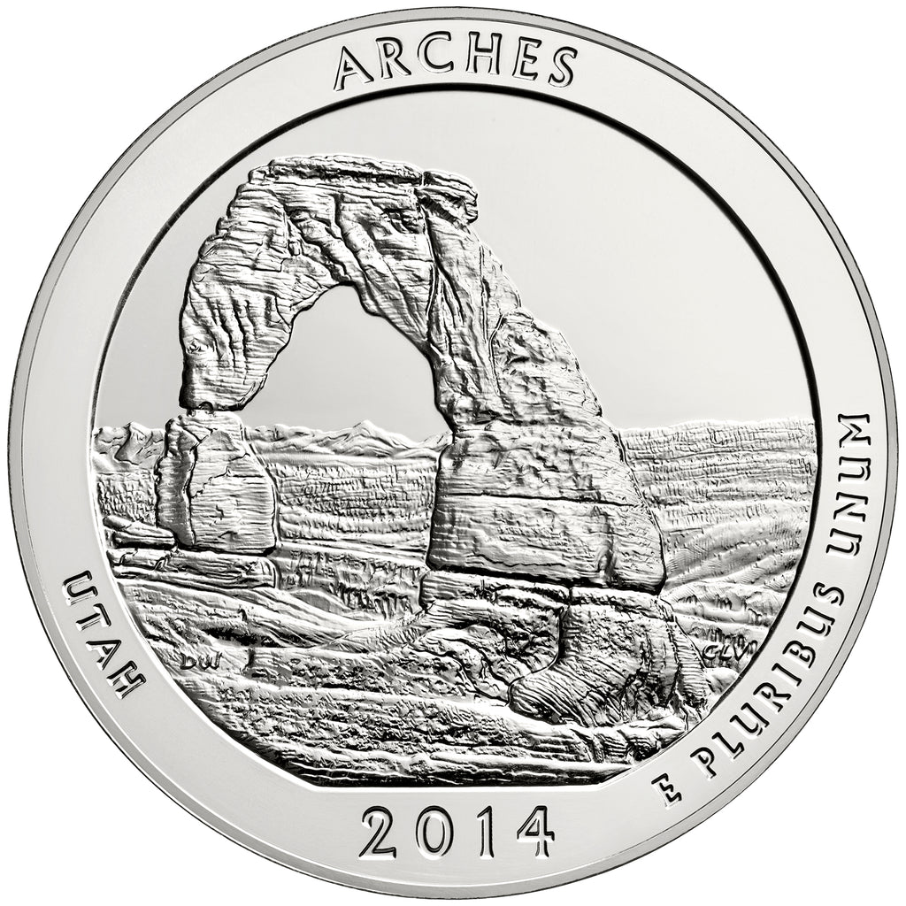2014 5 oz ATB Arches Silver Coin - BU