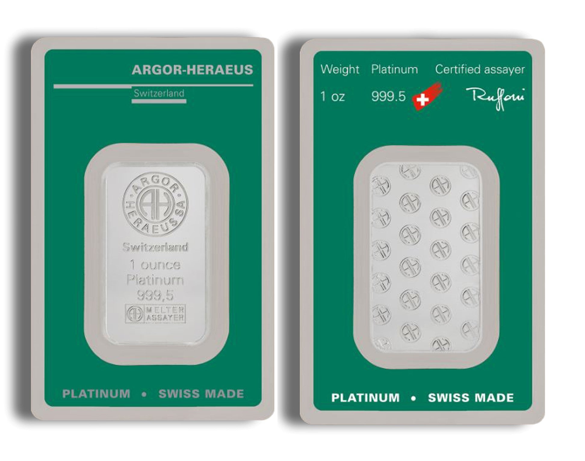 1 oz Platinum Bar - Brand Varies (Carded)