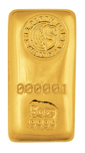 5 oz Gold Bar - Perth Mint (Cast)