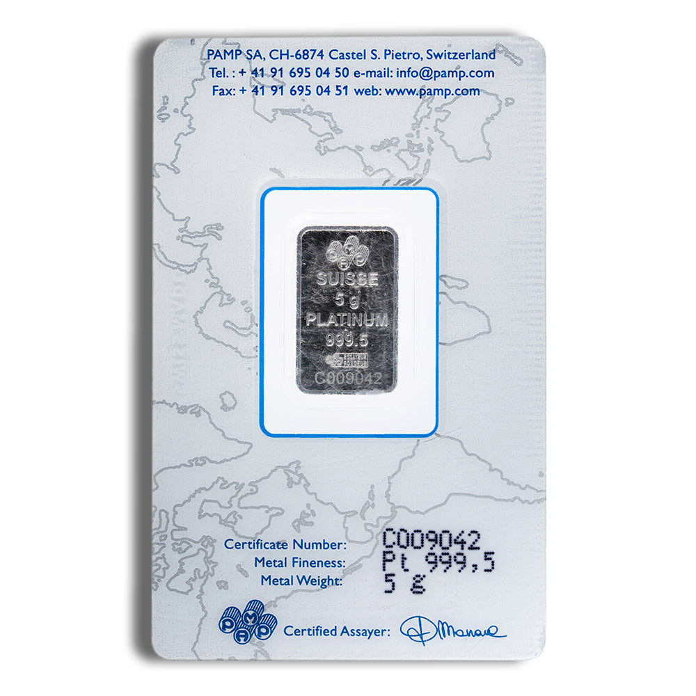 5 gram Platinum Bar - Brand Varies (Carded)