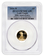 2016-W 1/10 oz Proof Gold Eagle $5 PCGS PR70