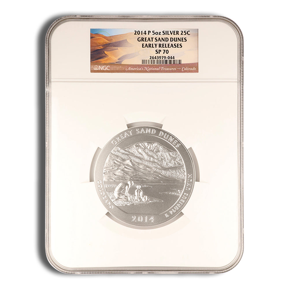 2014-P 5 oz ATB Great Sand Dunes Silver Coin NGC SP70