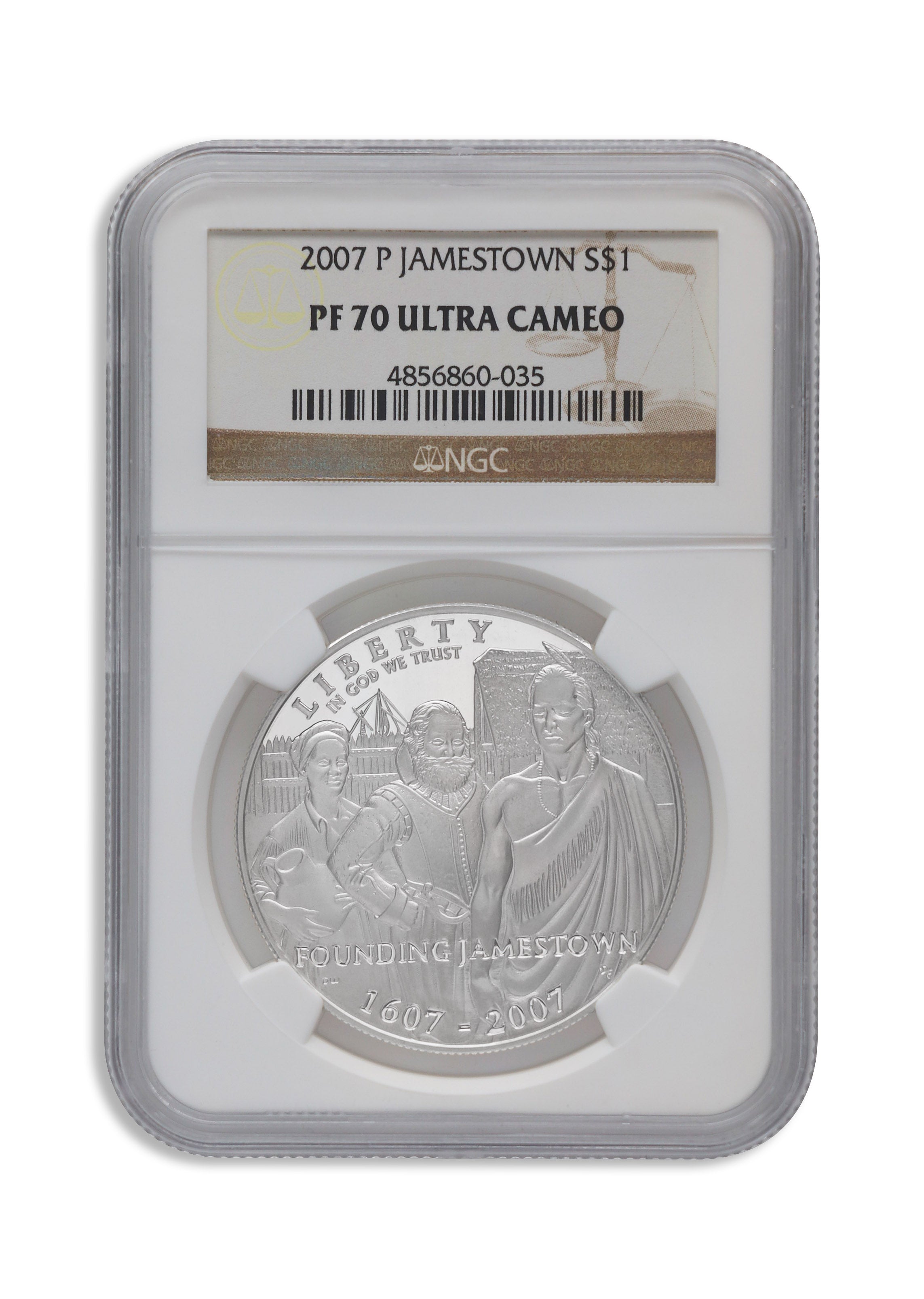 2007-P $1 Jamestown Silver Commem - NGC PF70