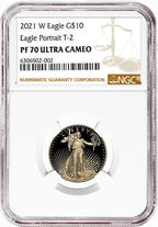 2021-W 1/4 oz Proof Gold Eagle $10 NGC PF70 - Type 2