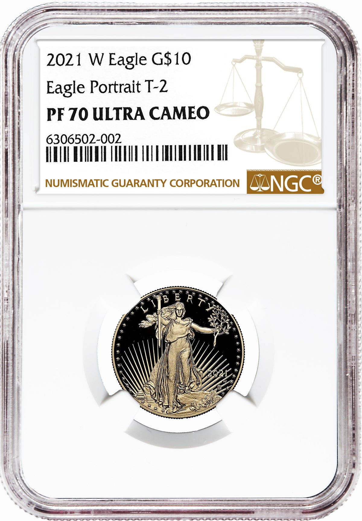 2021-W 1/4 oz Proof Gold Eagle $10 NGC PF70 - Type 2