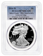 2016-W Proof Silver Eagle - 30th Anniv - PCGS PR70