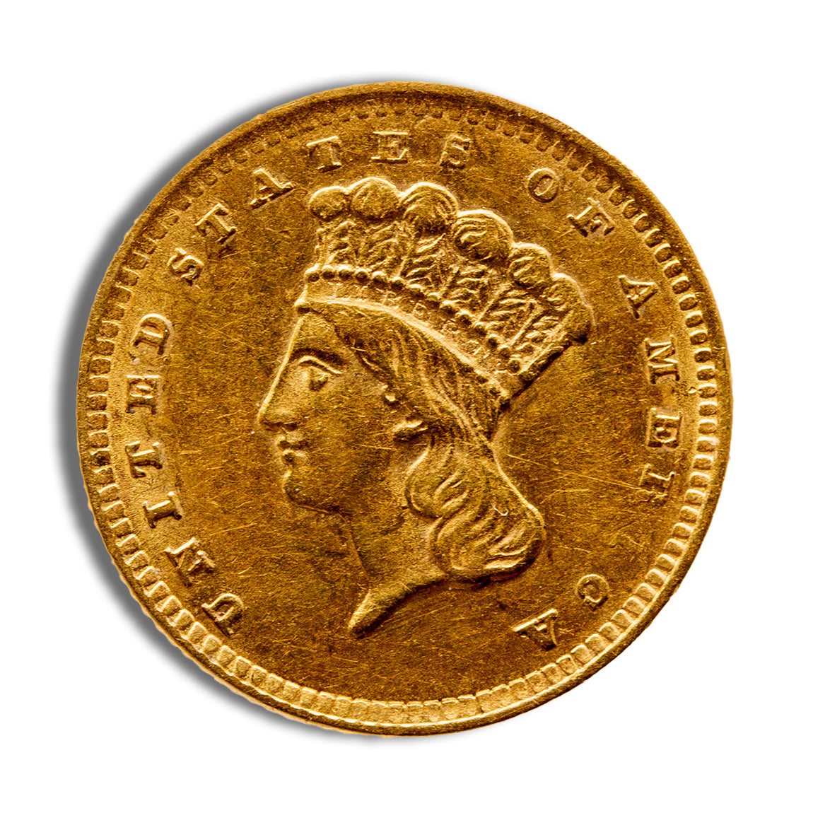 $1 Gold Indian Type 3 - AU