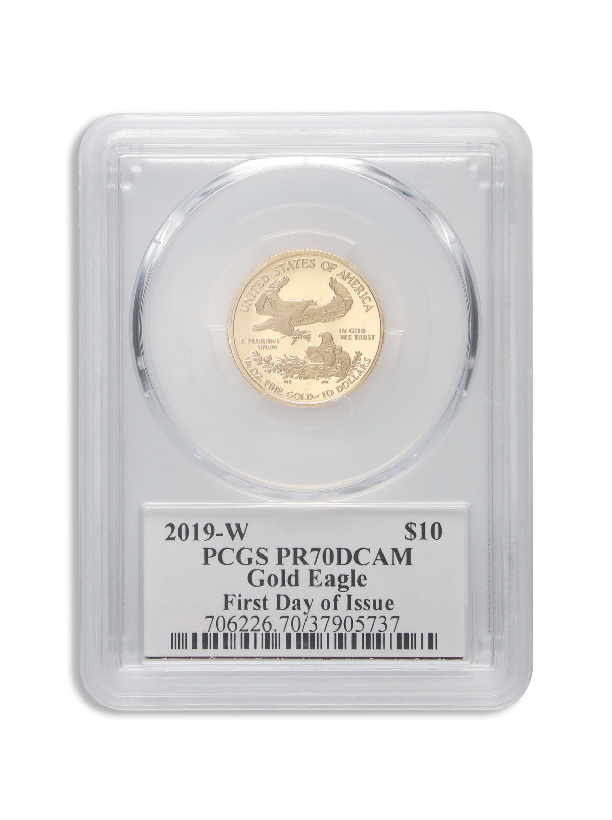 2019-W 1/4 oz Proof Gold Eagle $10 PCGS PR70 FS