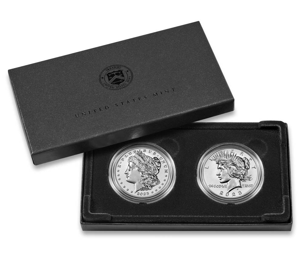 2023-S Morgan & Peace Dollar Two-Coin Reverse Proof Set