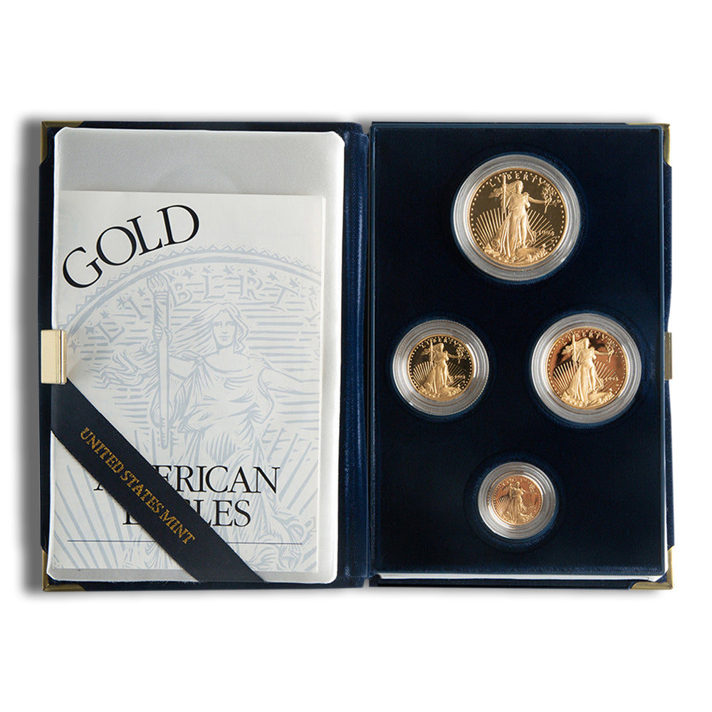 Four Coin Proof Gold Eagle Set - Box/COA (Date Varies)