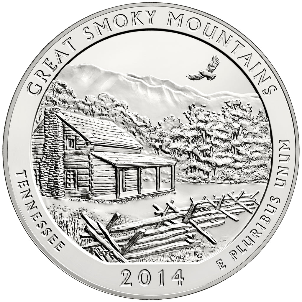 2014 5 oz ATB Great Smoky Mts. Silver Coin - BU