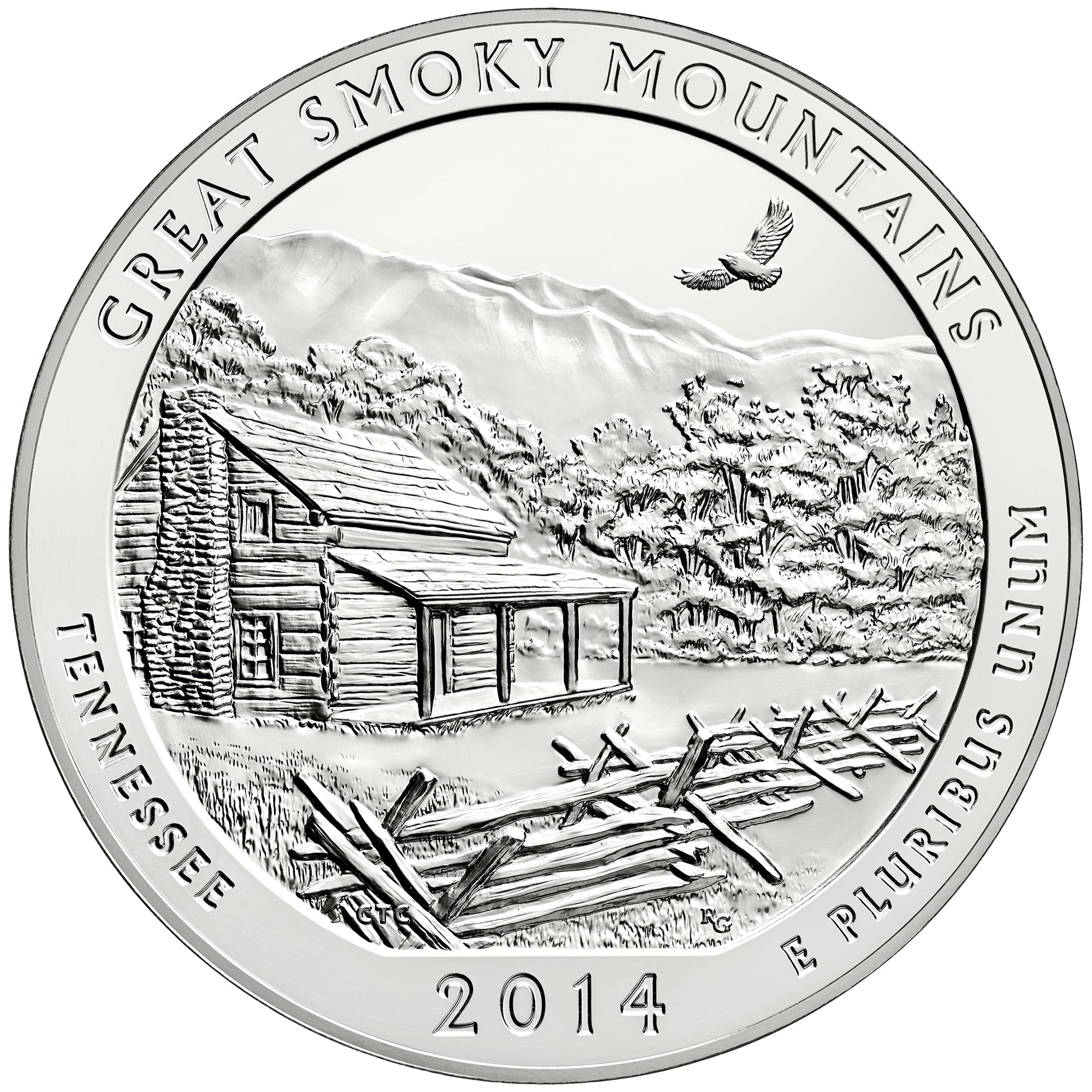 2014 5 oz ATB Great Smoky Mts. Silver Coin - BU