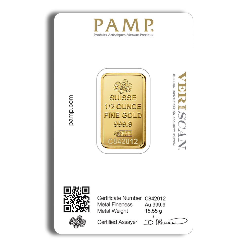 1/2 oz Gold Bar - PAMP Fortuna (Carded)